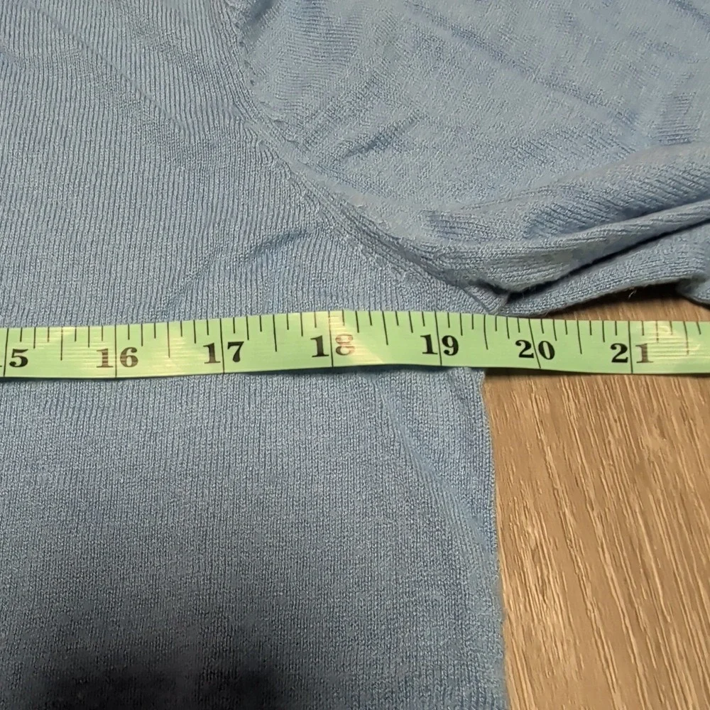 Johnston & Murphy V-Neck Sweater Mens S Blue Excellent Silk Alpaca Blend 74-1292